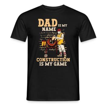 Construction Worker Dad Building Game Builder Craft - Men's T-Shirt - black - Front - AI Model Male 178 light (178cm)