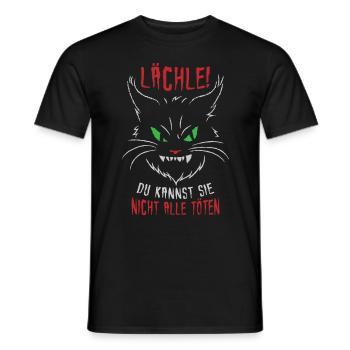 Lächle Du Kannst Sie Nicht Alle Töten - Männer T-Shirt - Schwarz - Vorne - AI Model Male 178 light (178cm)