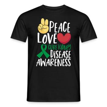 Peace Love Cure Sensibilisation aux maladies rénales Green - T-shirt homme - noir - Devant - AI Model Male 178 light (178cm)