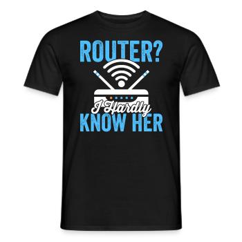 Network Technician Router Administrator Engineering - Men's T-Shirt - black - Front - AI Model Male 178 light (178cm)