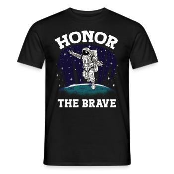 Astronaut Honor The Brave Spaceman Space - Men's T-Shirt - black - Front - AI Model Male 178 light (178cm)