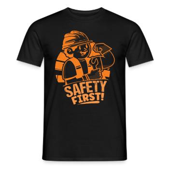 Bauarbeiter Safety First Baumeister Handwerker Bau - Männer T-Shirt - Schwarz - Vorne - AI Model Male 178 light (178cm)