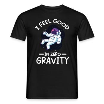 Astronaut I Feel Good In Zero Gravity Spaceman - Men's T-Shirt - black - Front - AI Model Male 178 light (178cm)
