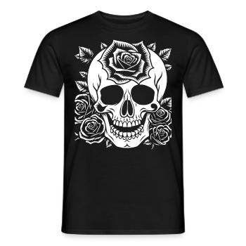 Horror Skull Skull Art Skull Gothic Heavy Metal - Men's T-Shirt - black - Front - AI Model Male 178 light (178cm)