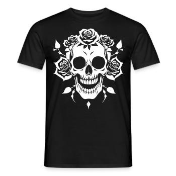 Horror Skull Skull Art Skull Gothic Heavy Metal - Men's T-Shirt - black - Front - AI Model Male 178 light (178cm)
