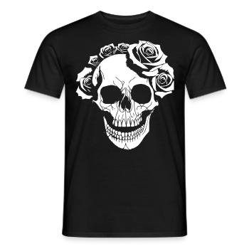 Horror Skull Skull Art Skull Gothic Heavy Metal - Men's T-Shirt - black - Front - AI Model Male 178 light (178cm)