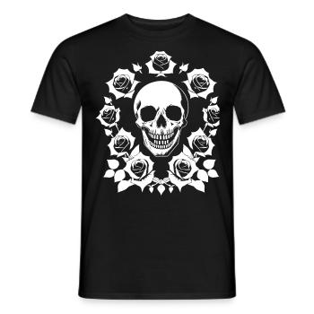 Horror Skull Skull Art Skull Gothic Heavy Metal - Men's T-Shirt - black - Front - AI Model Male 178 light (178cm)