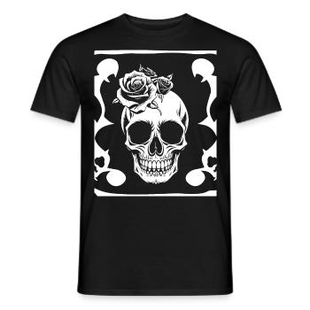 Horror Skull Skull Art Skull Gothic Heavy Metal - Men's T-Shirt - black - Front - AI Model Male 178 light (178cm)
