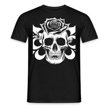 Horror Skull Skull Art Skull Gothic Heavy Metal - Men's T-Shirt - black - Front - AI Model Male 178 light (178cm)