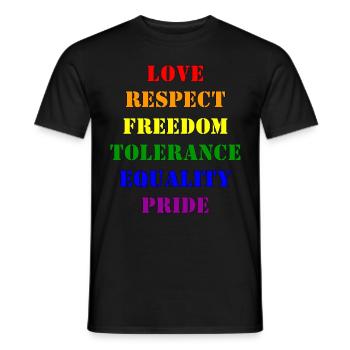 Pride 2023 Rainbow words and colors - Men's T-Shirt - black - Front - AI Model Male 178 light (178cm)
