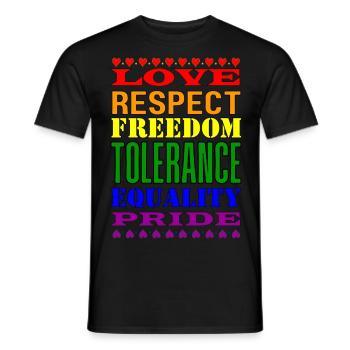 Pride 2023 Rainbow words and colors - Men's T-Shirt - black - Front - AI Model Male 178 light (178cm)