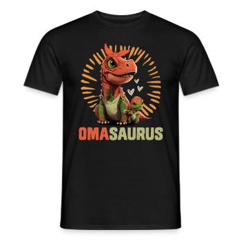 Omasaurus Dinosaurier Grandma Muttertag Granny - Männer T-Shirt - Schwarz - Vorne - AI Model Male 178 light (178cm)