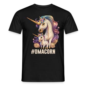 Oma Einhorn Muttertag Fans Grandma Omi - Männer T-Shirt - Schwarz - Vorne - AI Model Male 178 light (178cm)
