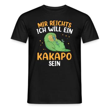 Will Kakapo sein flugunfähiger Papagei Kakapo - Männer T-Shirt - Schwarz - Vorne - AI Model Male 178 light (178cm)