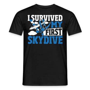 I Survived My First Skydive Skydiving Parachuting - Men's T-Shirt - black - Front - AI Model Male 178 light (178cm)