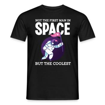 L’astronaute le plus cool dans l’espace spatial - T-shirt homme - noir - Devant - AI Model Male 178 light (178cm)