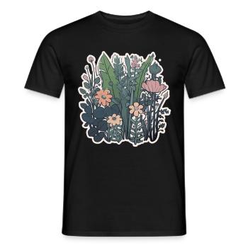Plants and flowers for nature lovers and gardeners - Men's T-Shirt - black - Front - AI Model Male 178 light (178cm)