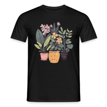 Plants and flowers for nature lovers and gardeners - Men's T-Shirt - black - Front - AI Model Male 178 light (178cm)