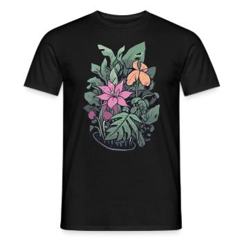 Plants and flowers for nature lovers and gardeners - Men's T-Shirt - black - Front - AI Model Male 178 light (178cm)