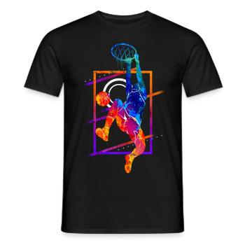 Basketball Basketballspieler Spieler Vintage Bunt - Männer T-Shirt - Schwarz - Vorne - AI Model Male 178 light (178cm)