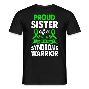 Sister Of Cerebral Palsy Syndrome Warrior - Men's T-Shirt - black - Front - AI Model Male 178 light (178cm)