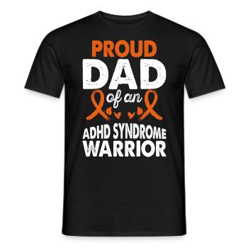 Father of ADHD Syndrome Warrior Awareness Orange - Men's T-Shirt - black - Front - AI Model Male 178 light (178cm)