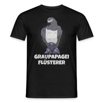 Grau Papagei Flüsterer African Grey Whisperer - Männer T-Shirt - Schwarz - Vorne - AI Model Male 178 light (178cm)