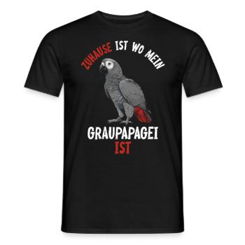 Zuhause ist wo mein Graupapagei ist Vogelliebhaber - Männer T-Shirt - Schwarz - Vorne - AI Model Male 178 light (178cm)