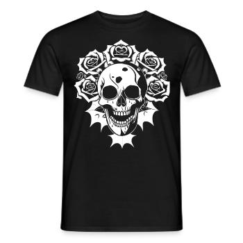 Horror Skull Skull Art Skull Gothic Heavy Metal - Men's T-Shirt - black - Front - AI Model Male 178 light (178cm)