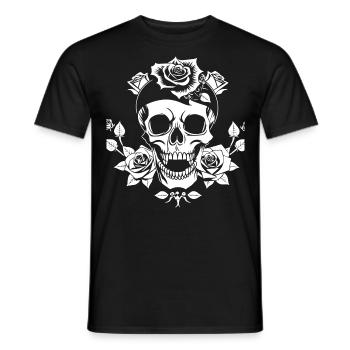 Horror Skull Skull Art Skull Gothic Heavy Metal - Men's T-Shirt - black - Front - AI Model Male 178 light (178cm)