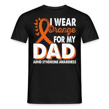 Portez de l’orange pour le - T-shirt homme - noir - Devant - AI Model Male 178 light (178cm)