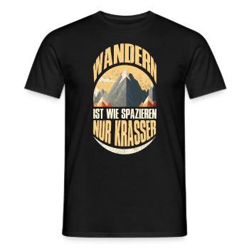 Wanderer Naturburschen Wandern lustig Bergsteiger - Männer T-Shirt - Schwarz - Vorne - AI Model Male 178 light (178cm)