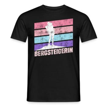 Bergsteigerin klettern Bergkraxlerin Wandern Berge - Männer T-Shirt - Schwarz - Vorne - AI Model Male 178 light (178cm)