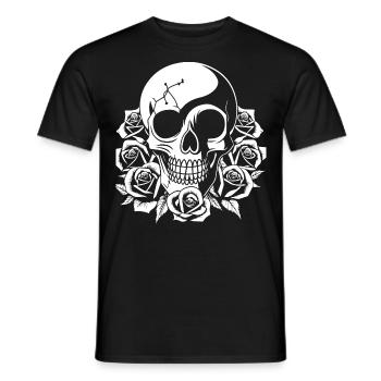 Horror Skull Skull Art Skull Gothic Heavy Metal - Men's T-Shirt - black - Front - AI Model Male 178 light (178cm)