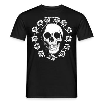 Horror Skull Skull Art Skull Gothic Heavy Metal - Men's T-Shirt - black - Front - AI Model Male 178 light (178cm)