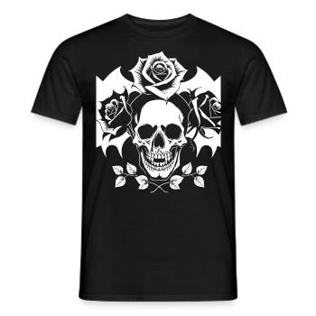 Horror Skull Skull Art Skull Gothic Heavy Metal - Men's T-Shirt - black - Front - AI Model Male 178 light (178cm)