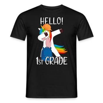 Licorne de l’école élémentaire de première année de 1ère année - T-shirt homme - noir - Devant - AI Model Male 178 light (178cm)