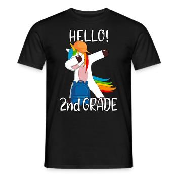 2nd grade second grader elementary school Einhorn - Men's T-Shirt - black - Front - AI Model Male 178 light (178cm)