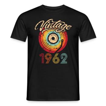 1962 Birthday Vinyl Vintage - Men's T-Shirt - black - Front - AI Model Male 178 light (178cm)