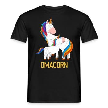Omacorn Einhörner Fans Großmütter Unicorn - Männer T-Shirt - Schwarz - Vorne - AI Model Male 178 light (178cm)