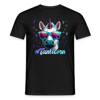 Tanticorn Mother's Day Aunties Unicorn merchandise - Men's T-Shirt - black - Front - AI Model Male 178 light (178cm)
