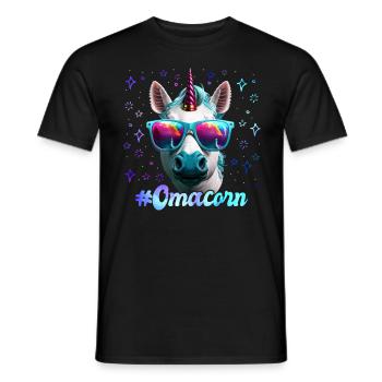 Licorne Fan Omacorn Grand-mère Fête des mères Mamie - T-shirt homme - noir - Devant - AI Model Male 178 light (178cm)