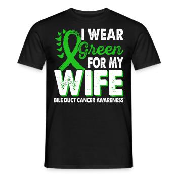 Portez du vert pour le cancer des voies biliaires de la femme - T-shirt homme - noir - Devant - AI Model Male 178 light (178cm)