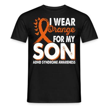 Portez de l’orange pour le - T-shirt homme - noir - Devant - AI Model Male 178 light (178cm)