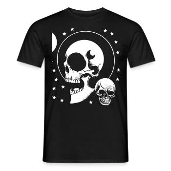 Horror Skull Skull Art Skull Gothic Heavy Metal - Men's T-Shirt - black - Front - AI Model Male 178 light (178cm)