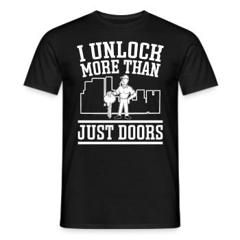 Schlosser Unlock More Than Doors Schlüsseldienst - Männer T-Shirt - Schwarz - Vorne - AI Model Male 178 light (178cm)