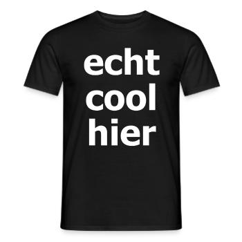 echt cool hier 1 weiss - Männer T-Shirt - Schwarz - Vorne - AI Model Male 178 light (178cm)
