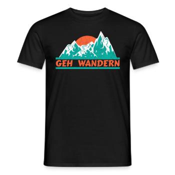 Geh Wandern Wanderer Berge - Männer T-Shirt - Schwarz - Vorne - AI Model Male 178 light (178cm)