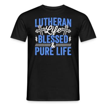 Lutherische Life Firming Christianity - Männer T-Shirt - Schwarz - Vorne - AI Model Male 178 light (178cm)