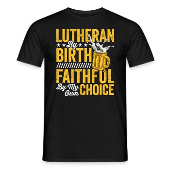 Lutherans by Birth Religion Confirmation - Men's T-Shirt - black - Front - AI Model Male 178 light (178cm)
